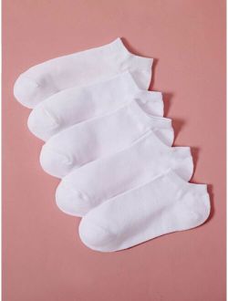 5pairs Toddler Kids Solid Socks