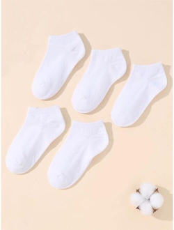 5pairs Toddler Kids Solid Socks