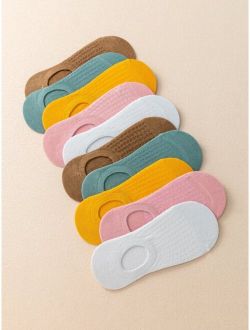 10pairs Kids Solid Invisible Socks