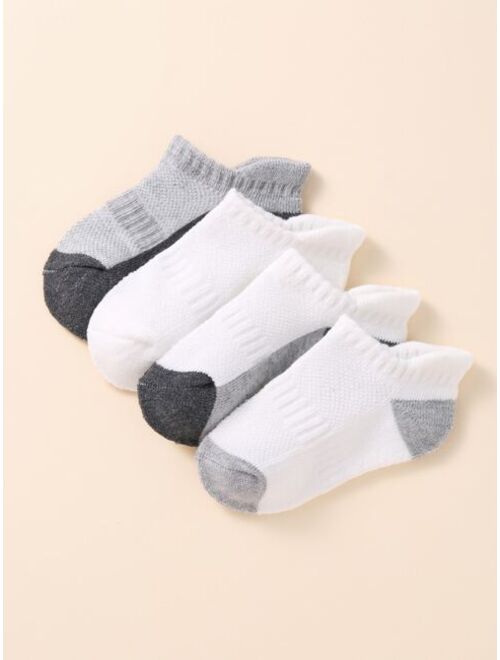Shein 4pairs Toddler Kids Color Block Ankle Socks