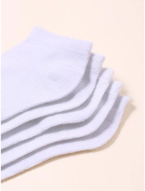 Shein 10pairs Toddler Kids Solid Ankle Socks