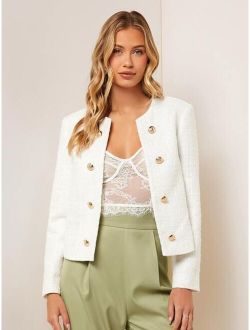 Double Breasted Open Front Jacket