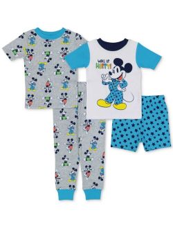Mickey Mouse Toddler Boys 4-Pc. Wake Up Happy Cotton Pajamas Set
