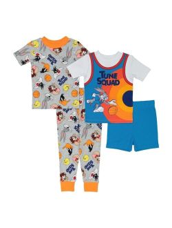 Toddler Boys Space Jam T-shirts, Shorts and Pajama, 4-Piece Set