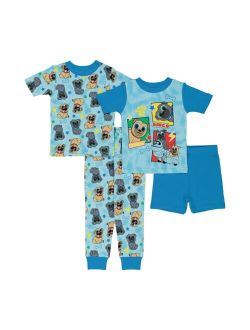 AME Toddler Boys Puppy Dog Pals T-shirts, Shorts and Pajama, 4-Piece Set