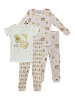 Chickpea Toddler Boys Tight Fitting Sleepwear Pajamas, 4 Piece Set
