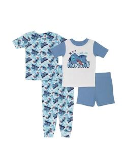 Lilo Stitch Toddler Boys Lilo and Stitch T-shirts, Shorts and Pajama, 4-Piece Set