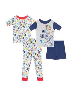 AME Toddler Boys Mickey Mouse Pajama Set, Pack of 4