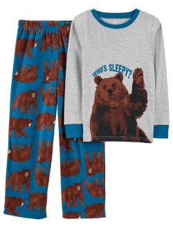Big Boys Jersey Fleece Pajama, 2 Piece Set