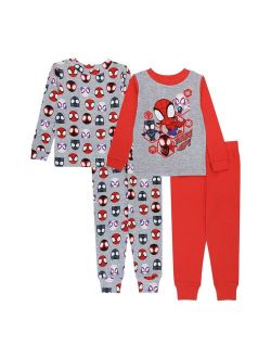 Toddler Boy Spiderman "Team Up Webs" 4-Piece Pajama Set
