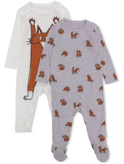 Kids fox-print footie pajama set