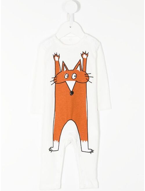 Stella McCartney Kids fox-print footie pajama set