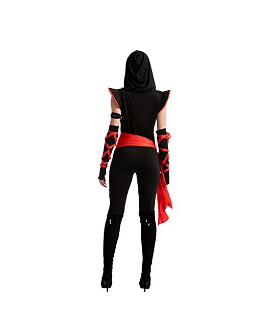 Spooktacular Creations Adult Women Ninja Costume, Deluxe Ninja Costume Set for Halloween Party Dress Up Cosplay
