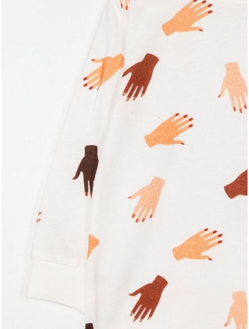 Studio Clay Hands-print organic-cotton pyjamas
