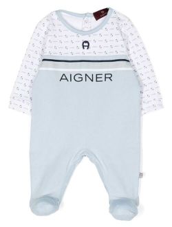 Aigner Kids colour-block logo-print pyjamas