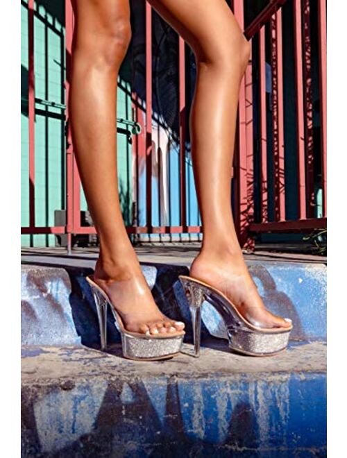 Cape Robbin Clear Stiletto High Heel Platform Sandal for Women