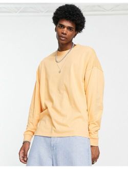 long sleeve oversized T-shirt in apricot