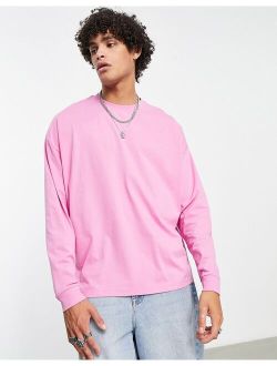 long sleeve oversized T-shirt in pink