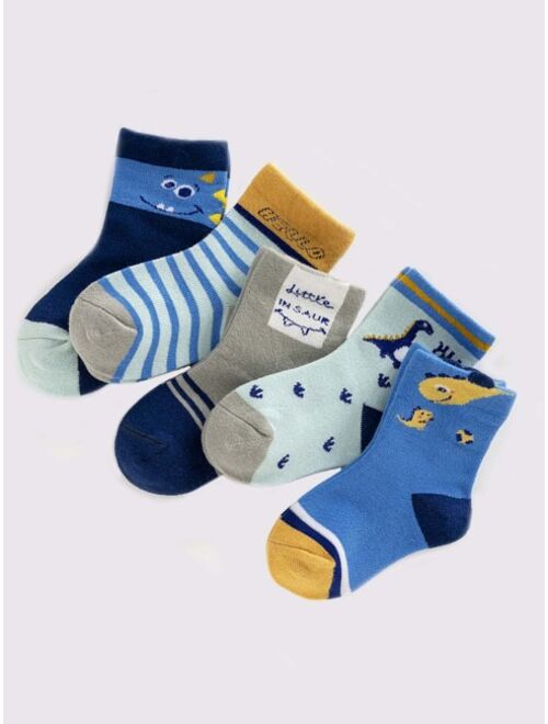 Shein 5pairs Baby Cartoon Graphic Crew Socks
