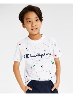 CHAMPION Big Boys All Over Print Paint Splatter T-shirt