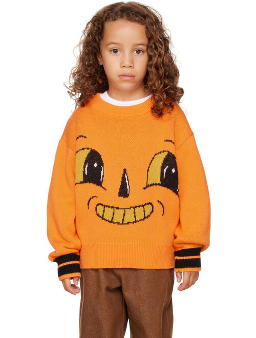 Perks and Mini SSENSE Exclusive Kids Orange Jack-O-Lantern Sweater