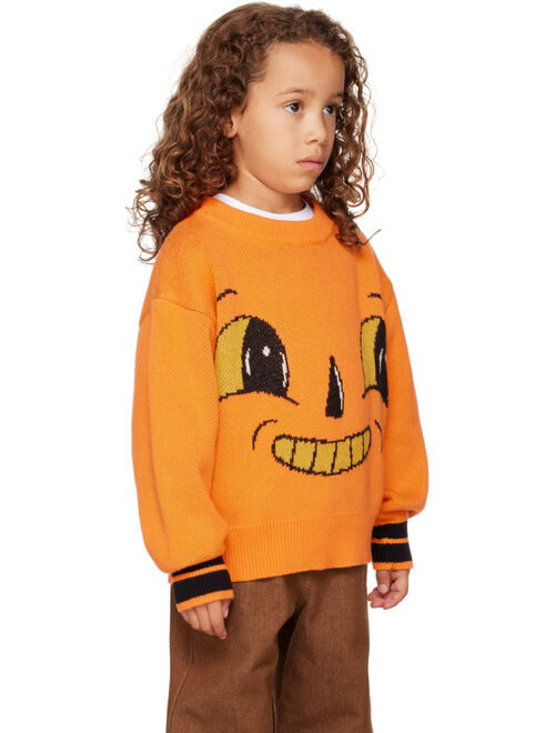 Perks and Mini SSENSE Exclusive Kids Orange Jack-O-Lantern Sweater