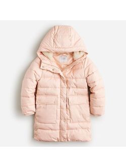 Girls' cocoon puffer coat with PrimaLoft