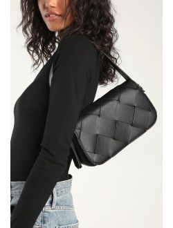 Cute and Casual Black Woven Handbag
