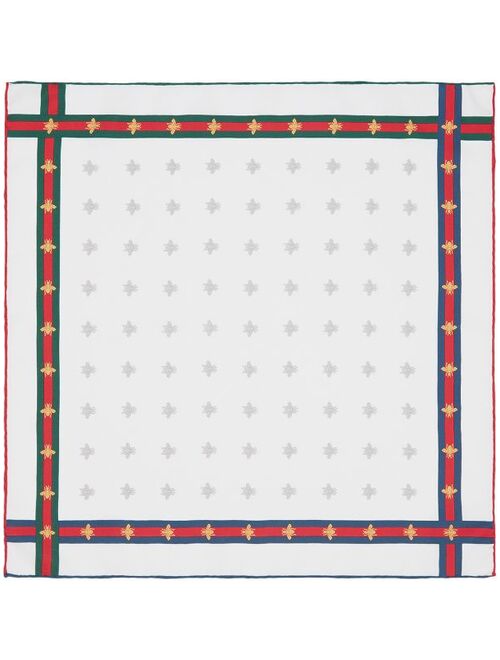 Gucci Bee pattern silk pocket square