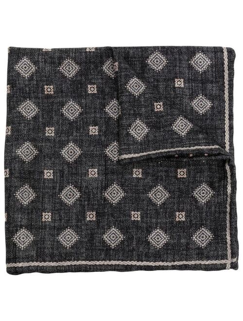 Brunello Cucinelli patterned silk pocket square