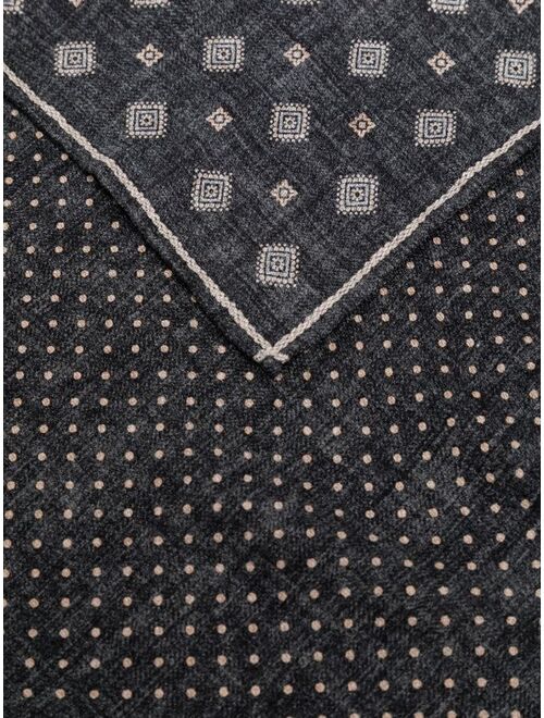 Brunello Cucinelli patterned silk pocket square