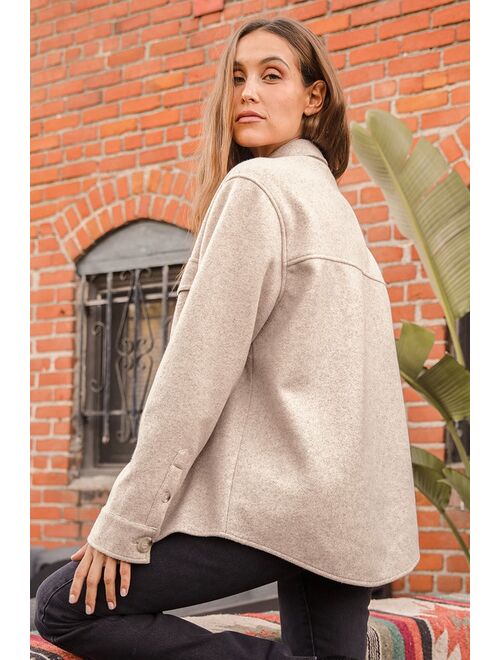 Lulus In With the New Beige Shacket