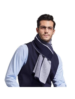 RIONA Men's 100 Australian Merino Wool Scarf Knitted Soft Warm Neckwear with Gift Box