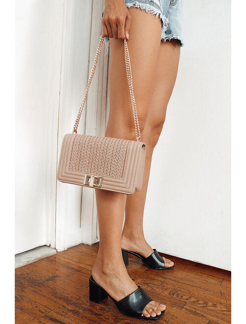 Lulus Let's Go Out Later Beige Braided Crossbody Bag