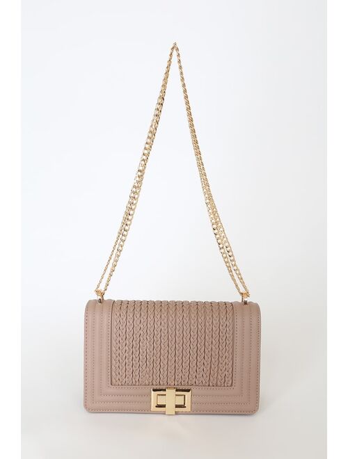 Lulus Let's Go Out Later Beige Braided Crossbody Bag
