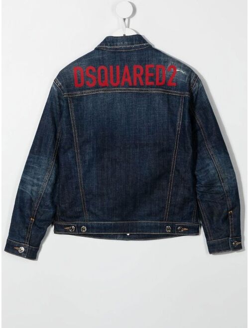Dsquared2 Kids embroidered-logo denim jacket