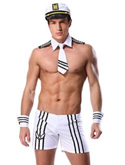 QinMi Lover Men Sexy Sailor Halloween Costume Outfit Lingerie