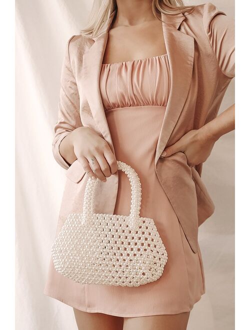 Lulus Handle My Love White Pearl Mini Handbag