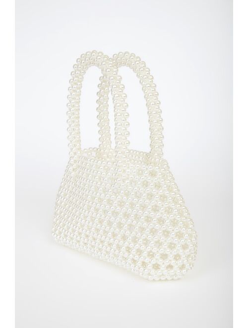 Lulus Handle My Love White Pearl Mini Handbag