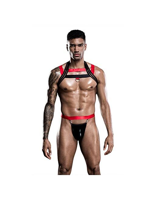Ctreela Bandage Lingerie for Men, Adult Slave Role Play Halloween Costumes, Sex Cosplay Party Outfits, Body Harness with Thong