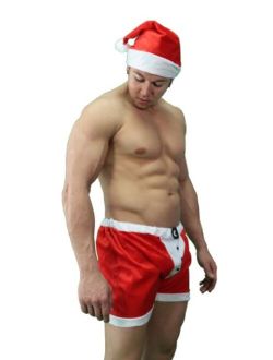 Nds Wear Sexy Christmas Holiday Boxer Set - Men's Sexy Santa Clause Halloween Costume for Men Red
