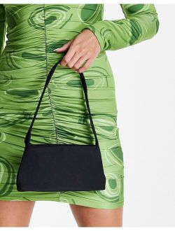 mini shoulder bag in black nylon