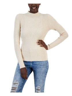 Women's Detail Ribbed Mock Neck Sweater, Created for Macy's