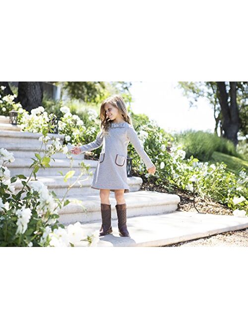 Hope & Henry Girls' Quilted Ponte Riding Dress, Infant