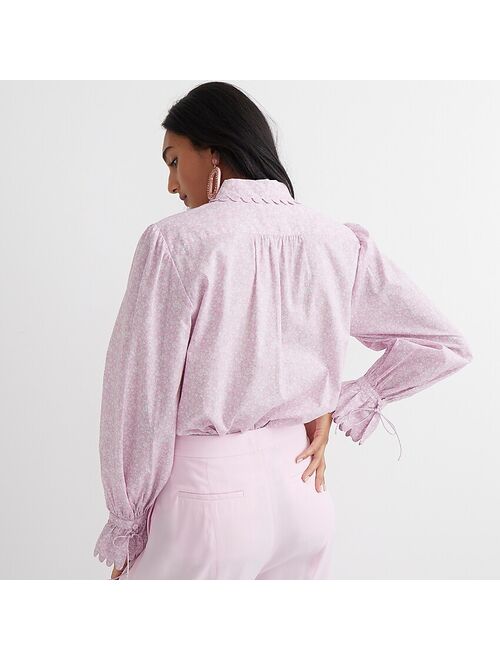 J.Crew Scalloped popover top in Liberty Flower Market organic cotton