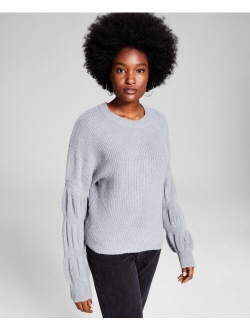 Women's Puff-Sleeve Crewneck Sweater