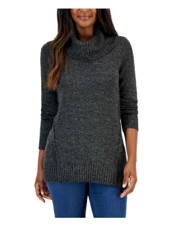 KAREN SCOTT Women's Cowlneck Seamed Sweater, Created for Macy's
