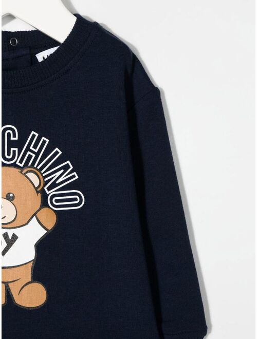 Moschino Kids Teddy Bear logo-print sweatshirt dress