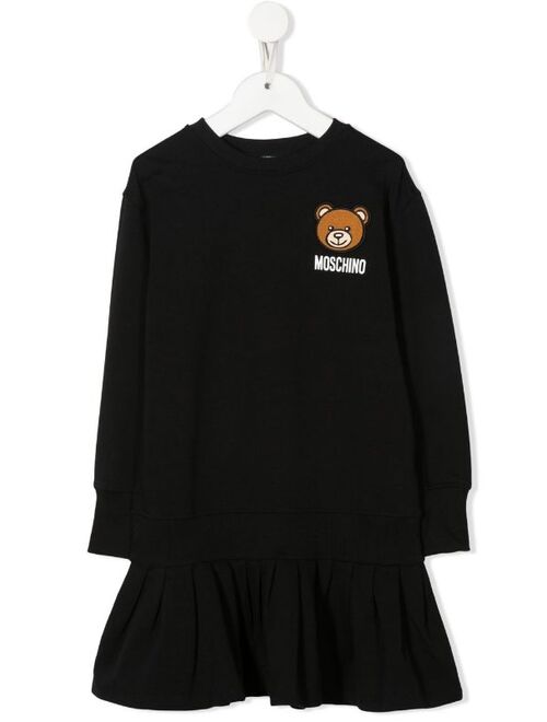 Moschino Kids logo-patch sweatshirt dress