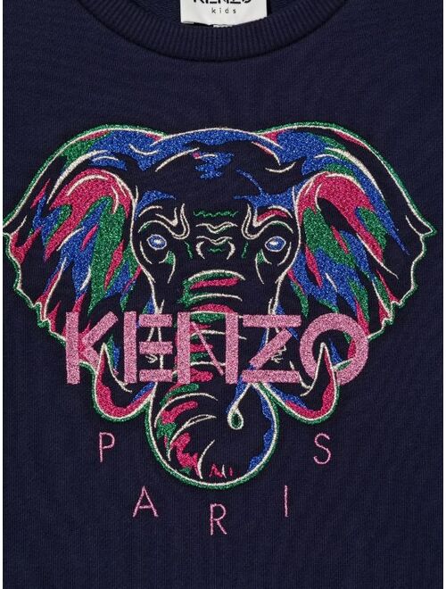 Kenzo Kids Elephant-motif sweatshirt dress